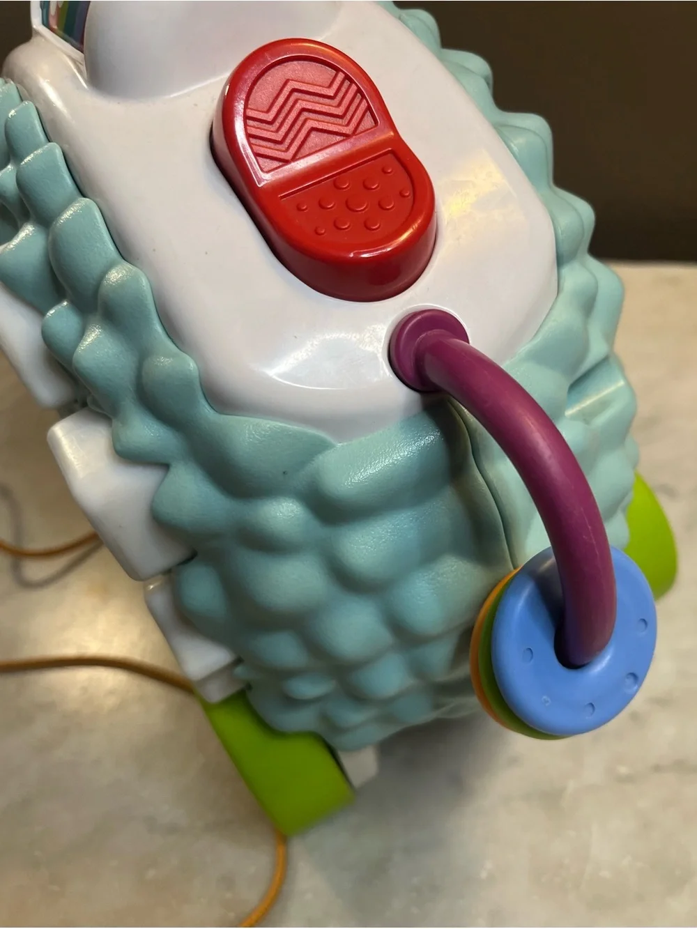 Fisher-Price Light Blue Pull-Along Learning Sheep with Green Wheels
